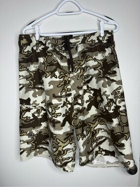 Ripzone Men's Camo Swim/Board Shorts - Olive, Tan, Cream Size 36